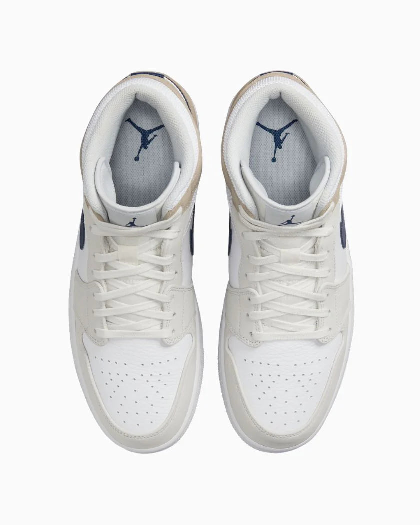 Nike Air Jordan 1 Mid Tan Suede Navy